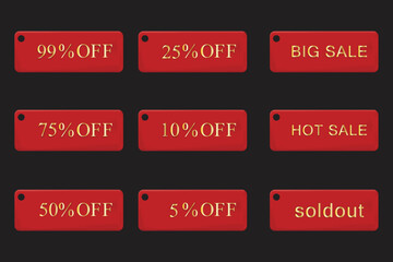 collection of sale labels collection
rectangular shape.
vector illustration.