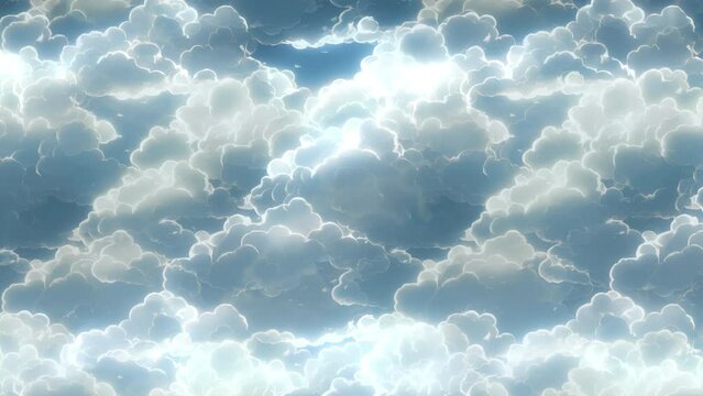 Beautiful anime style clouds parallax looped background