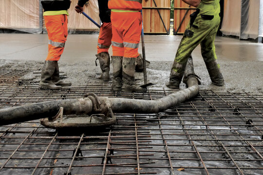 Pumping Concrete On Rebar