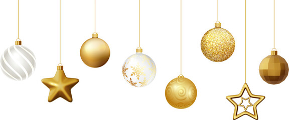 Fototapeta Golden Christmas balls obraz