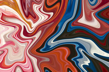 Abstract fluid colorful liquid marble paint background.