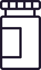 Health symbol. Vector sign for web sites, adverts, UI, internet shops and stores. Editable stroke. Vector line icon of jar of pills