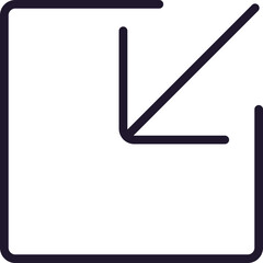 Simple sign and symbols for UI. Suitable for web sites, apps, internet stores. Editable stroke. Vector line icon of minimize with arrow down
