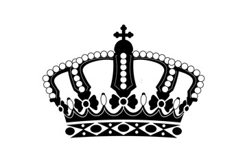 Crown icon silhouette on white background