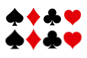 Play card sign icon set