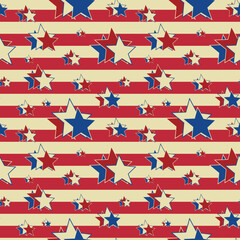 vector seamless pattern usa american stars and stripes for patriotic wrapper design packaging or background