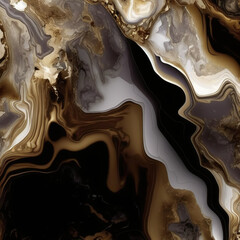 Onyx background with abstract golden veins.