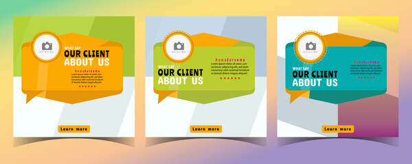 Modern and creative Client testimonials or customer feedback social media post web banner template