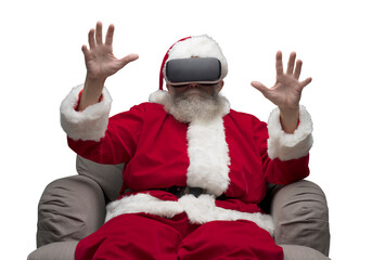 Santa Claus experiencing virtual reality