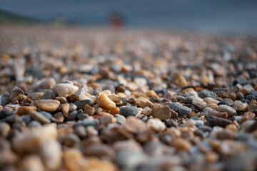 Close-up of pebbles on a beach