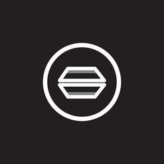 abstract logo icon in circle.