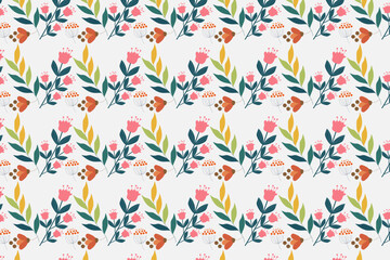 Seamless pattern vintage geometric arts and deco line floral background design.