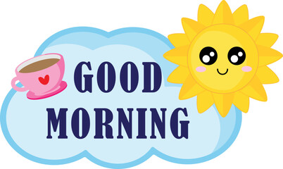 Good morning vector illustration. sun clip art or image.