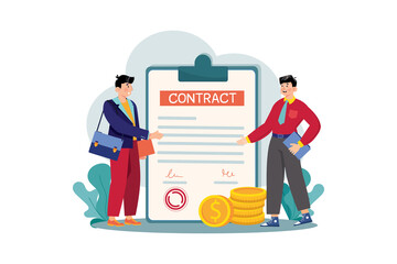 Man partners signed a contract