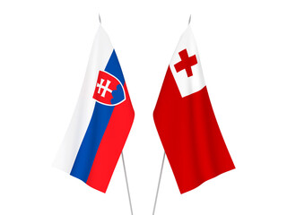 Kingdom of Tonga and Slovakia flags