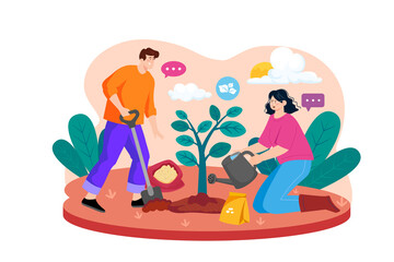 Save the Tree Illustration concept on white background