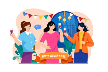 International Women's Day Illustration concept on white background