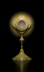 Jesus Christ in the monstrance present in the Sacrament of the Eucharist - 3D illustration