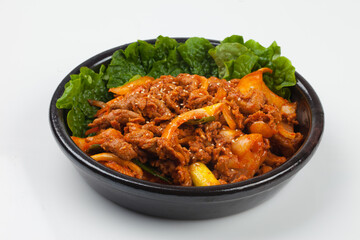 Stir-fried pork, Korean food, pork, cooking, meat, vegetables, meat, meals, food, green onions,...