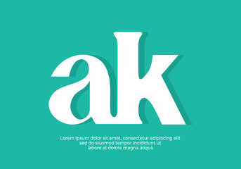 White and Turquoise color of AK initial letter