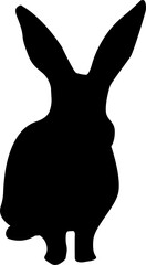 silhouettes of rabbit. Rabbit pose. Easter and the year of the zodiac. illustration of a quadruped animal.