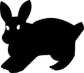 silhouettes of rabbit. Rabbit pose. Easter and the year of the zodiac. illustration of a quadruped animal.