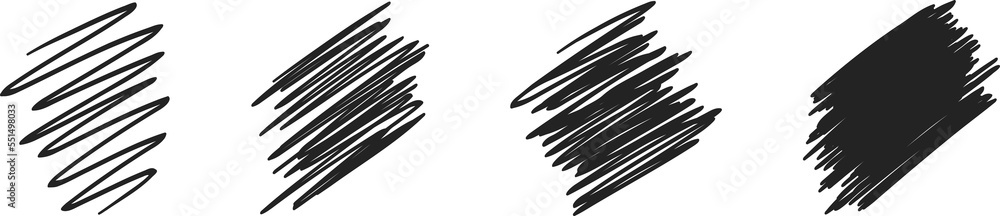 Poster hand drawn line sketch set. scribble doodle linear for message note mark design element. pencil or p