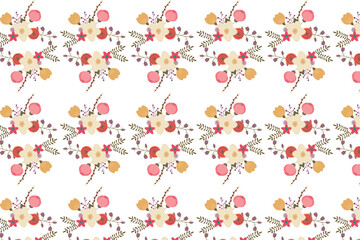 Abstract seamless beautiful floral leaves pattern flat background