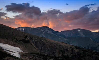 Fire Sky Sunset over the Rocky Mountains, Rocky Mountain National Park, Colorado