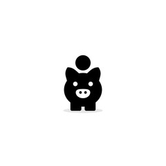 Piggy bank icon on white background.