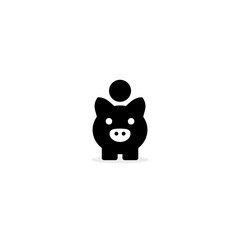 Piggy bank icon on white background.