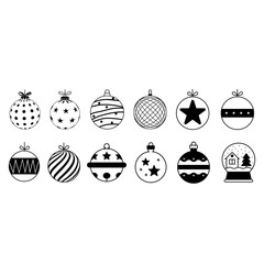 Christmas ball icon vector set. christmas toy illustration sign collection. new Year symbol.