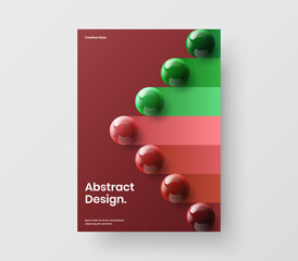 Modern pamphlet design vector concept. Simple realistic balls annual report layout.