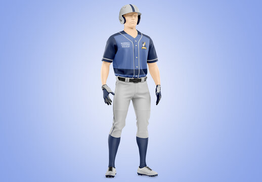 Uniform Baseball Mockup - Half Side View