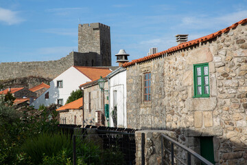 Fototapeta na wymiar Village, Castle and Walls in Linhares da Beira; Portugal