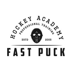 Obraz premium Set of vintage retro winter sport hockey emblem, logo, badge, label. mark, poster or print. Monochrome Graphic Art. Engraving style.