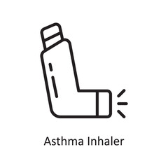 Asthma Inhaler Vector Outline Icon Design illustration. Medical Symbol on White background EPS 10 File