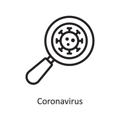 Coronavirus Vector Outline Icon Design illustration. Medical Symbol on White background EPS 10 File