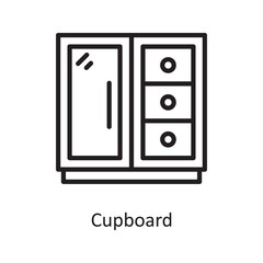 Cupboard Vector Outline Icon Design illustration. Medical Symbol on White background EPS 10 File