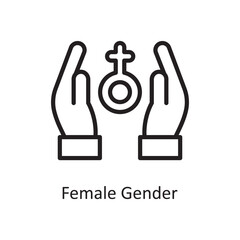 Female Gender Vector Outline Icon Design illustration. Medical Symbol on White background EPS 10 File