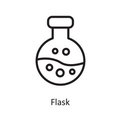 Flask  Vector Outline Icon Design illustration. Medical Symbol on White background EPS 10 File