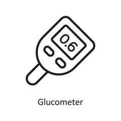 Glucometer  Vector Outline Icon Design illustration. Medical Symbol on White background EPS 10 File