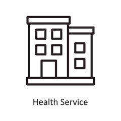 Health Service Vector Outline Icon Design illustration. Medical Symbol on White background EPS 10 File