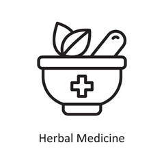 Herbal Medicine Vector Outline Icon Design illustration. Medical Symbol on White background EPS 10 File