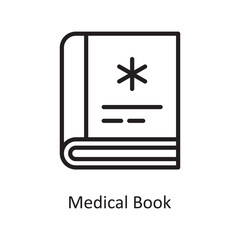 Medical Book Vector Outline Icon Design illustration. Medical Symbol on White background EPS 10 File