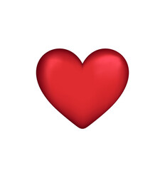 Fototapeta na wymiar Realistic red heart vector illustration. Valentine's Day heart.