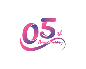 5 years anniversary logotype. 5th Anniversary template design for Creative poster, flyer, leaflet, invitation card