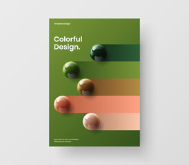 Trendy realistic balls journal cover template. Creative banner A4 vector design illustration.