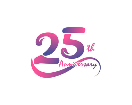 25 years anniversary logotype. 25th Anniversary template design for Creative poster, flyer, leaflet, invitation card
