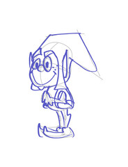 Cute elf imaginary mythological character standing and smiling. Cartoon sketch character creation vector illustration isolated on white background.